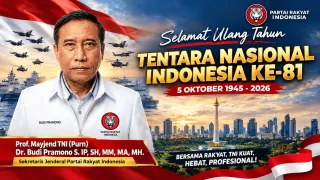 Sekretaris Jenderal DPP Partai Rakyat Indonesia Sampaikan Ucapan HUT ke-81 TNI: TNI Kuat Bersama Rakyat Indonesia Berdaulat